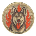 Flaming Dog Patrol Patch - embroidered 2 in round