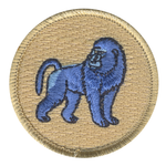 Blue Baboon Patrol Patch - embroidered 2 in round