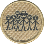 Stick Figure Patrol Patch - embroidered 2 in round