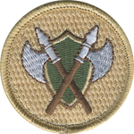 Axes & Shield Patrol Patch - embroidered 2 in round