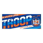 Scouting America Troop Vinyl Banner - Blue & Orange - FDL (36" Tall x 96" wide Banner)