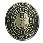 2026 Eagle Scout Badge Bronze Hiking Stick Medallion