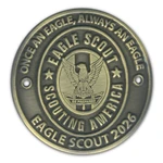 2026 Eagle Scout Badge Bronze Hiking Stick Medallion