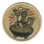 Guacamole Gecko Patrol Patch - embroidered 2 in round