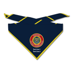 Scouting America Assistant District Commissioner Neckerchief - Build Your Neckerchief (Metro Blue with Yellow Piping)