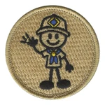 Stick Figure Scout Patrol Patch - embroidered 2 in round