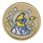 Banana Astronaut Patrol Patch - embroidered 2 in round