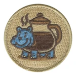 Coffeepotamus Patrol Patch - embroidered 2 in round