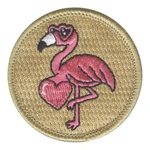 Heart Flamingo Patrol Patch - embroidered 2 in round