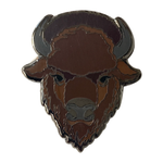 Wood Badge Pin of Wood Badge Buffalo Critter Head - Front of Pin View
