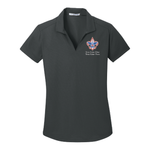 Grid Ladies Wicking Polo with Scouting America Logo - Battleship Grey