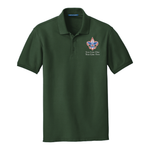 Cotton Pique Mens Polo with Scouting America Logo - Dark Green