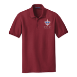 Cotton Pique Mens Polo with Scouting America Logo - Burgundy