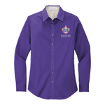 Ladies Long Sleeve Easy Care Shirt with Scouting America Corporate Logo [Purple]