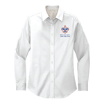 Ladies Long Sleeve Easy Care Shirt with Scouting America Corporate Logo [White]