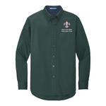 Long Sleeve Easy Care Shirt Men's with Scouting America logo - Dark Green