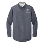 Long Sleeve Easy Care Shirt Men's with Scouting America logo - Steel Grey
