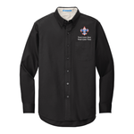 Long Sleeve Easy Care Shirt Men's with Scouting America logo - Black