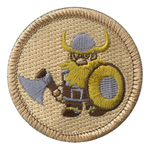 Armed Viking Scout Patrol Patch - embroidered 2 inch round