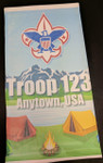Scout Troop Neck Gaiter - Lake Camping SP6860 with Scouting America Logo - Up Close View