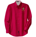 Red/light Stone Scouts BSA Long Sleeve Shirt with BSA Universal Logo