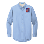 Long Sleeve Easy Care Shirt Men's with Scouting America NYLT Logo - Light Blue