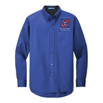 Long Sleeve Easy Care Shirt Men's with Scouting America NYLT Logo - Royal Blue
