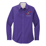 Ladies Long Sleeve Easy Care Shirt with Scouting America NYLT Logo - Purple