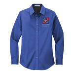 Ladies Long Sleeve Easy Care Shirt with Scouting America NYLT Logo - Royal Blue