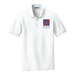 Cotton Pique Mens Polo with Scouting America NYLT Logo - White