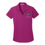Grid Ladies Wicking Polo with Scouting America NYLT Logo - Magenta