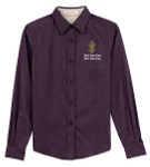 Ladies Long Sleeve Easy Care Shirt with Scouting America Sea Scout Logo - Plum