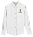 Ladies Long Sleeve Easy Care Shirt with Scouting America Sea Scout Logo - White