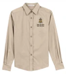 Ladies Long Sleeve Easy Care Shirt with Scouting America Sea Scout Logo - Sand