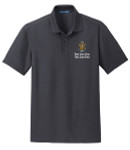 Grid Mens Wicking Polo with Scouting America Sea Scout Logo - Charcoal