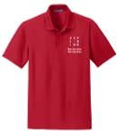 Grid Mens Wicking Polo with Exploring Logo - Red