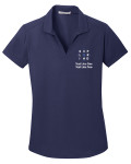 Grid Ladies Wicking Polo with Exploring Logo - Navy