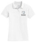 Cotton Pique Polo – Ladies with Exploring Logo - White Polo