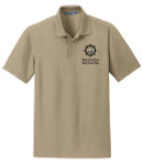 Grid Mens Wicking Polo with Scouting America Sea Base Logo - Khaki
