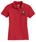 Ladies Cotton Pique Polo with Scouting America Sea Base Logo - Red