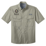 Short Sleeve Fishing Shirt with Scouting America Sea Base Logo - Khaki