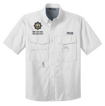 BSA Sea Base Short Sleeve Fishing Shirt with Sea Base Logo - White