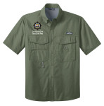 BSA Sea Base Short Sleeve Fishing Shirt with Sea Base Logo - Green 