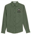 Ladies Long Sleeve Shirt with Scouting America Sea Base Logo - Moss Green