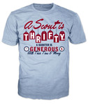A Scout is Thrifty Scout T-Shirt SP7027 with Scouting America logo