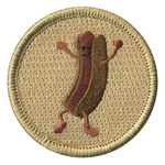 Dancing Hotdog Scout Patrol Patch - embroidered 2 inch round