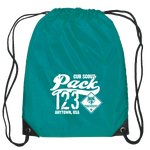 Cub Scout Pack Drawstring Bags with Cub Scout Logo -Teal Blue