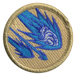 Blue Flamed Mashed Potato Asteroids  Scout Patrol Patch - embroidered 2 inch round