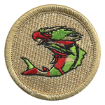 Eagle Fish Scout Patrol Patch - embroidered 2 inch round