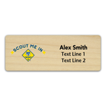 Cub Scout Pack Name Tag with Scout Me In Logo - Light Maple Wood